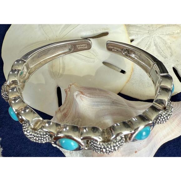 Michael Dawkins Starry Night Turquoise Hinged Cuff - Picture 3 of 9